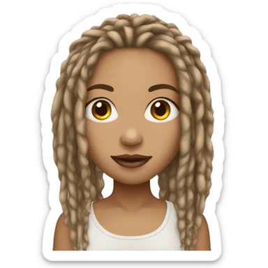 Light skin woman mini dreadlock sticker