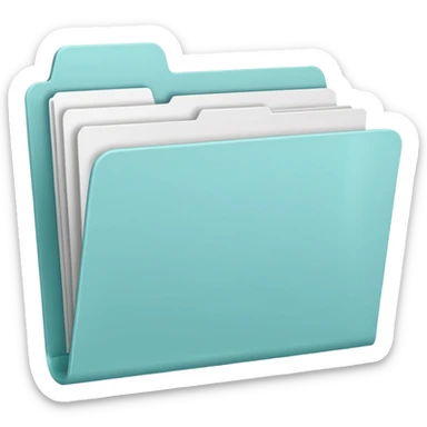 mint blue file folder sticker