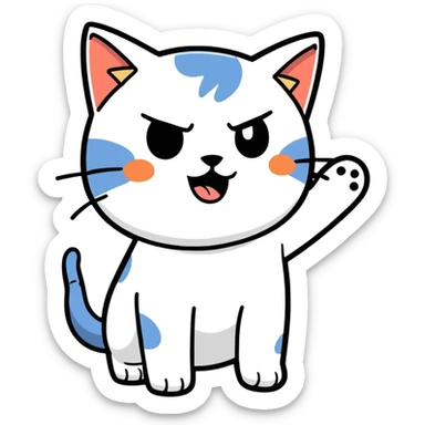 A cat who crys while roblox playing sticker