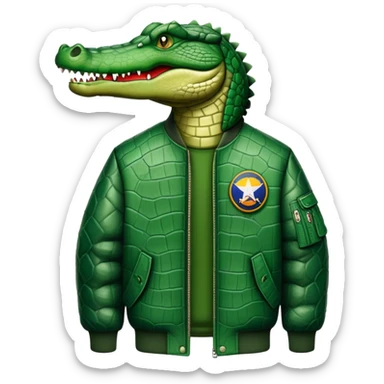 a crocodile and a bomber combined sticker