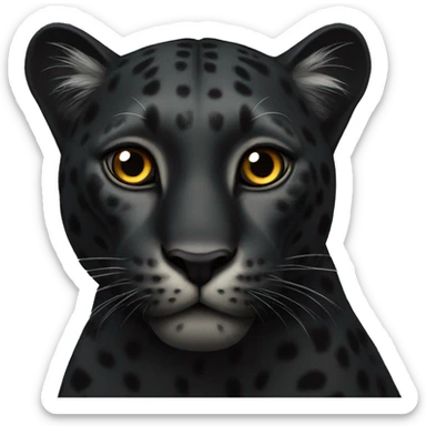 winged black leopard sticker