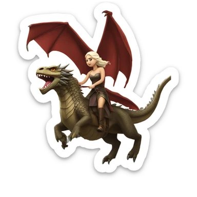 Khaleesi riding on a dragon sticker