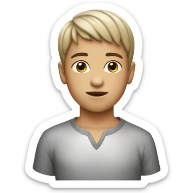 Boy with bowl haircut sticker