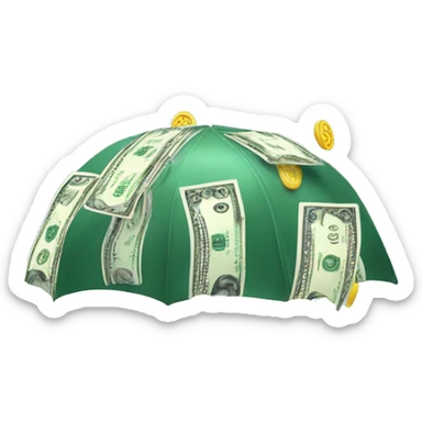 Raining money sticker