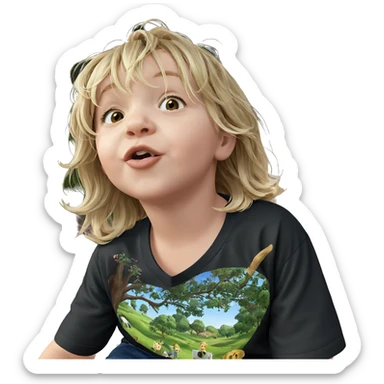 blonde girl outdoors in shirt sticker