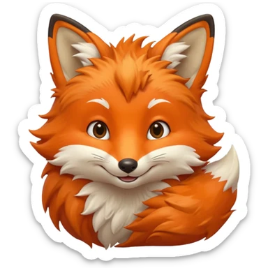 cute face of a fox, very very simple like the lion emoji sticker