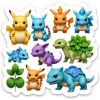 create 50 emoji for pokemon sticker