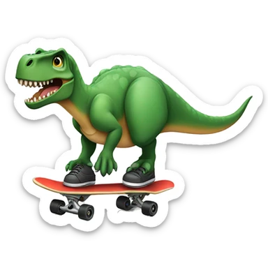 Dinosaur riding a skatebored sticker