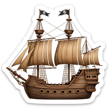 Brown captain hook pirate ship sticker