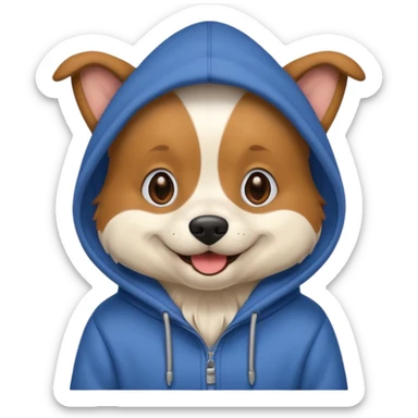 Dog wesring a hoddie  sticker