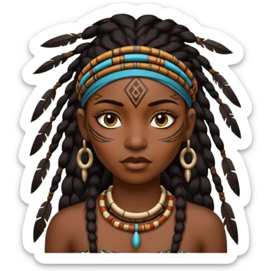 tribal black woman sticker