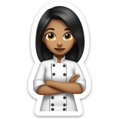 Girl with black hair doing chefs kiss sticker