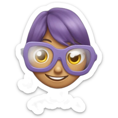 Libro interactivo digital con una carita dos ojos y boca sonriente sticker