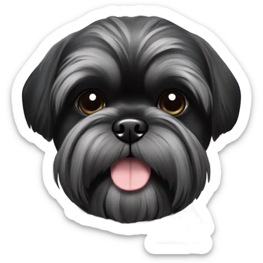 Black shitzu black fur sticker