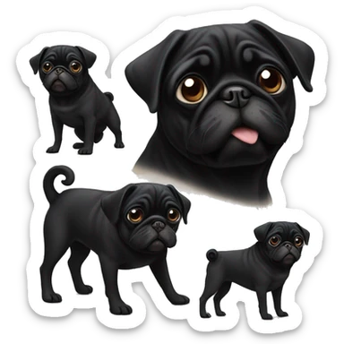 black pug sticker