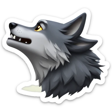 Wolf howling at the moon sticker