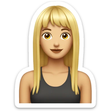 Chica rubia con flequillo sticker
