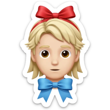 Caseoh but with with a ribbon on his hair sticker