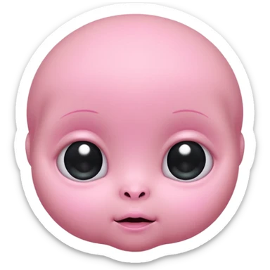 Cute, plump baby alien face (little cheek, no nose) sticker