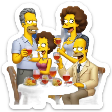 the Simpson family having an aperitif sticker
