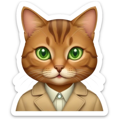 brown tabby cat with green eyes sticker