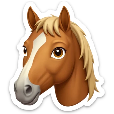 horse emoji with finger in mouth, mischievous expression sticker