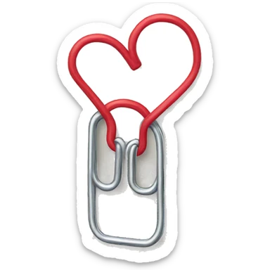 paper clip heart  sticker