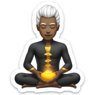 white skin magician meditating  sticker
