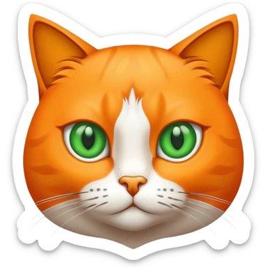 Gato naranja cuerpo completo ojos verdes  sticker