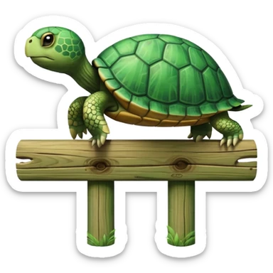 Turtle on a fence post sticker