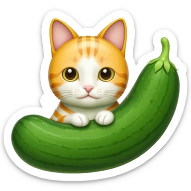 Cucumber cat sticker