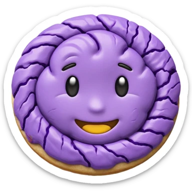 ube purple crinkle cookie, simplified, clear, emoji-like sticker
