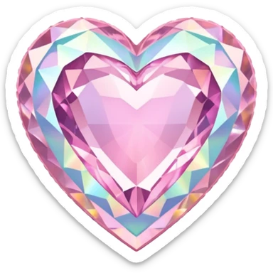 pastel heart with a pastel gem border sticker