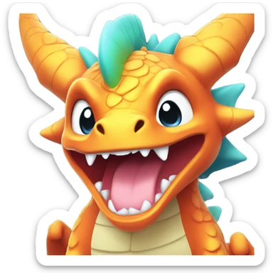 Kawaii Bright Dragon Pokémon sticker