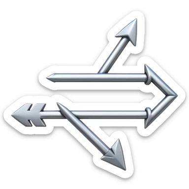 iOS-style emoji of a chain link with an arrow passing through it, representing connection and progress, sleek simple look sticker