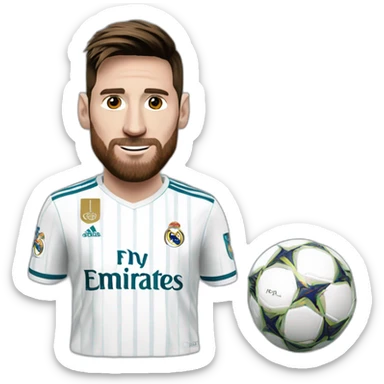 Messi avec le maillot du Real Madrid sticker