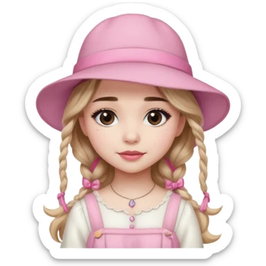 sabrina carpenter wearing Pink Hat, white dress sticker