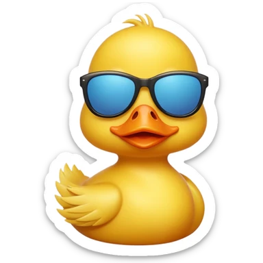 dame un pato amarillo con lentes de sol sticker