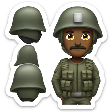 Diablo con casco militar sticker