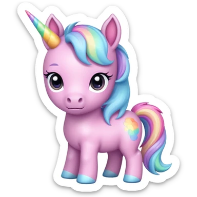 Cute Chibi baby pony unicorn colorful  sticker