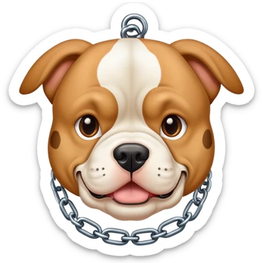 Bully dog with white and brown spots wearing a chain  sticker
