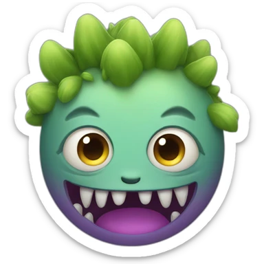 Cute little monster sticker