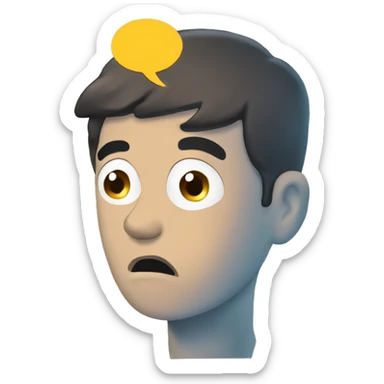 confused face with a thought bubble coming out of either side of his head  sticker