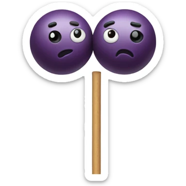 2 balls with long stick sticker