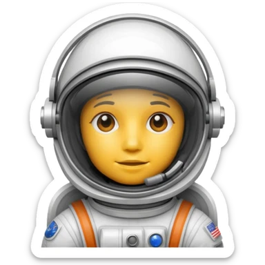 Astronaut helmet with White fiberglass material with subtle panel lines. sticker