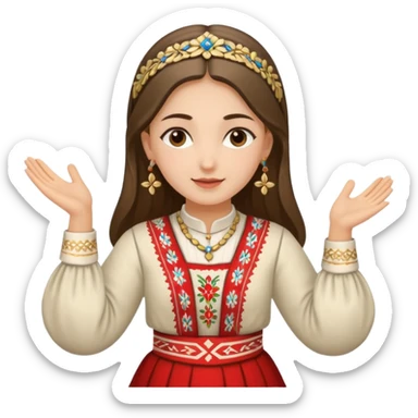 Girl Serbian orthodox folklore dancing sticker