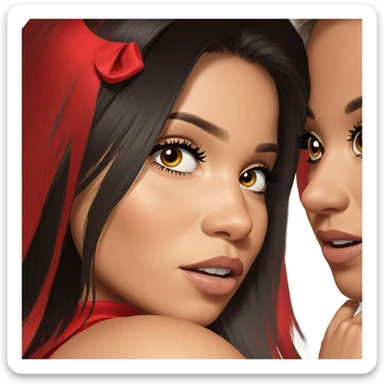 realistic portrait of girl sticker