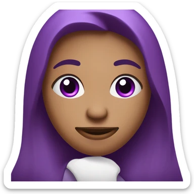 purple face with hearts sticker