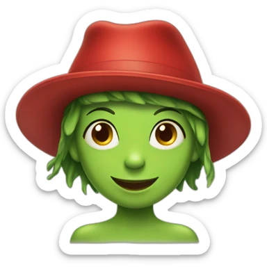  Frog girl in a red hat smiling sticker
