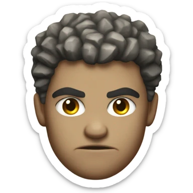 A Young angry greek God in Stone  sticker